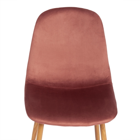 Стул BREEZE (mod. 4724) вельвет и металл, 44х53х87 см, коралловый и натуральный