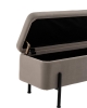 Банкетка Болейн с ящиком из серого велюра с черными ножками