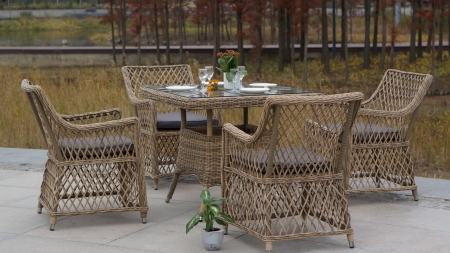 "Латте" плетеное кресло из искусственного ротанга, соломенный