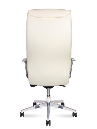 Кресло офисное Harvard слоновая кость, экокожа и металл, мягкое сиденье, с подлокотниками