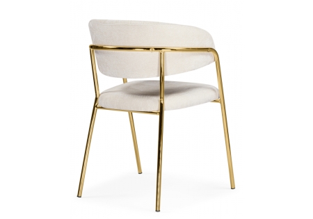 Стул на металлокаркасе Kamelia белый, ткань золотые ножки