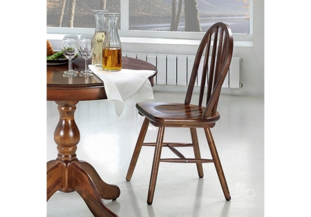 Стул деревянный Венский коричневый с твердым сиденьем без подлокотников