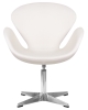 Кресло дизайнерское SWAN белый, экокожа