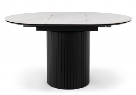 Керамический стол Лорен 100(140) snow white, черный