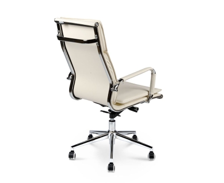 Кресло офисное Харман (ivory) хром слоновая кость экокожа