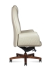 Кресло офисное Verdi слоновая кость, натуральная кожа и дерево и пластик, мягкое сиденье, с подлокотниками