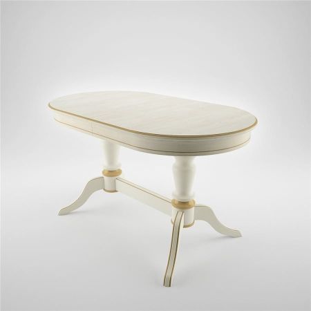 Стол "Орфей-2" эмаль 11 + патина золото, шпон дуб