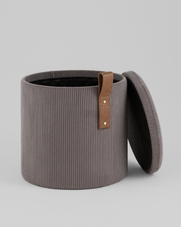 Пуф Руни XS с ящиком вельвет темно-серый