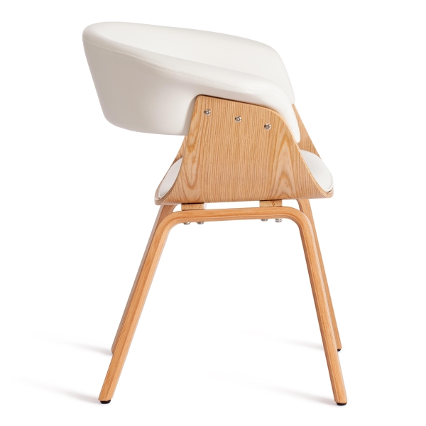 Стул VIMTA (mod.8021) дерево, экокожа, 69х56х77 см, натуральный, белый