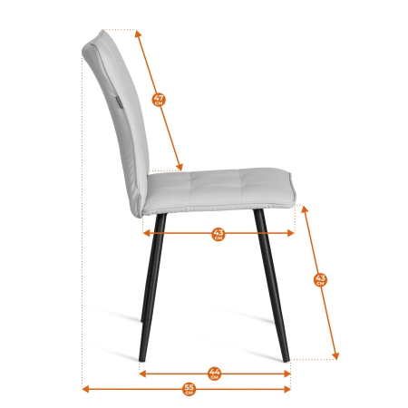 Стул обеденный Bari бежевый, экокожа и металл, мягкое сиденье, без подлокотников
