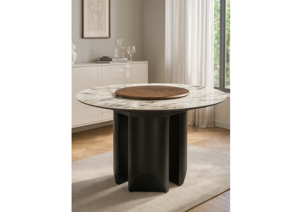 Керамический стол Иган 137 орех кантри, arctic ocean, черный