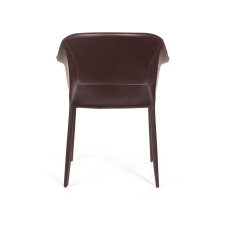 Стул с подлокотниками GIO кожа коричневый