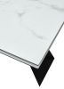 Стол Купер 160 белый мрамор, черная шагрень, стекло, черный каркас