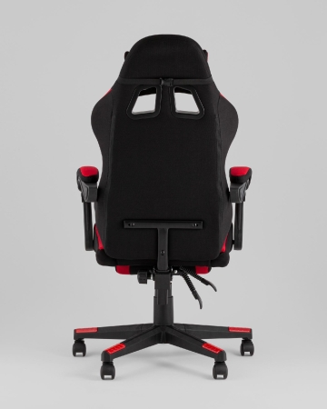 Кресло спортивное Prophet TopChairs с оттоманкой ткань черно-красный