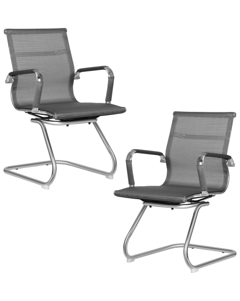 Набор 2 шт Офисное кресло для посетителей CODY MESH серый
