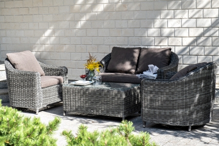 "Кон Панна" кресло из искусственного ротанга, графит