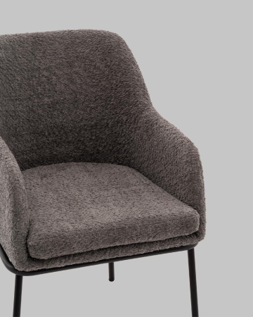 Стул с подлокотниками Кози new ткань букле темно-серый