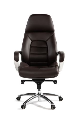 Кресло руководителя Porsche коричневая натуральная кожа с алюминиевой крестовиной