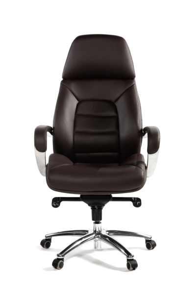 Кресло руководителя Porsche коричневая натуральная кожа с алюминиевой крестовиной