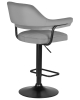 Стул барный CHARLY черный, серый велюр MJ9-75