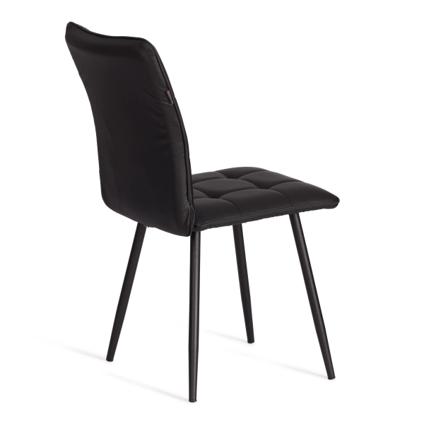 Стул обеденный Bari черный, экокожа и металл, мягкое сиденье, без подлокотников