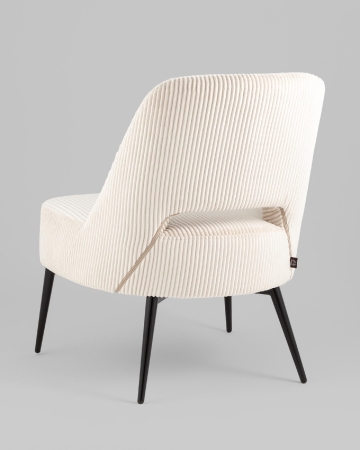 Кресло лаунж Бостон велюр рельефный молочный