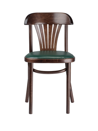 Стул Астра с мягким сиденьем темный тон, экокожа зеленая