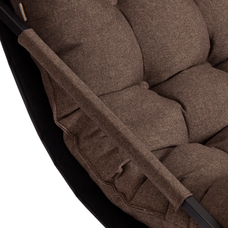 Кресло Charli коричневый, ткань и металл, мягкое сиденье, с подлокотниками