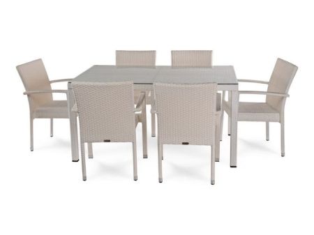 Плетеный стол MILANO 150 см белый