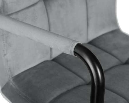 Стул барный KRUGER ARM черный, серый велюр MJ9-75