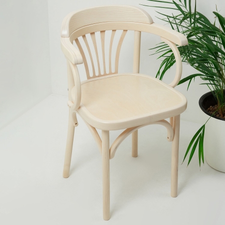 Деревянный стул Венский беленый дуб с твердым сиденьем