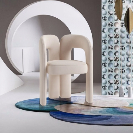 Полукресло Angie, ткань, велюр молочный