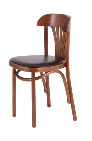 Стул Астра с мягким сиденьем средний тон, экокожа коричневая