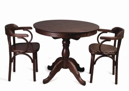 Раздвижной стол Круглый 90 темный тон