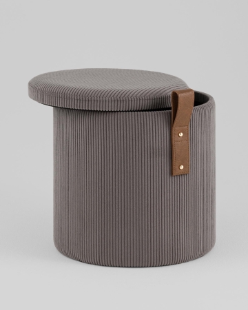 Пуф Руни XS с ящиком вельвет темно-серый
