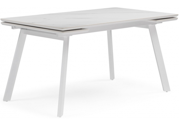 Керамический стол Норман 140(200)х80 белый мрамор alpin white, snow white, белый