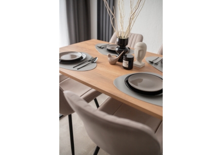 Стол деревянный Лиман 140 х 80 дуб крафт золотой, черный матовый