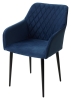 Стул BRANDY-X синий #29 велюр, черный каркас