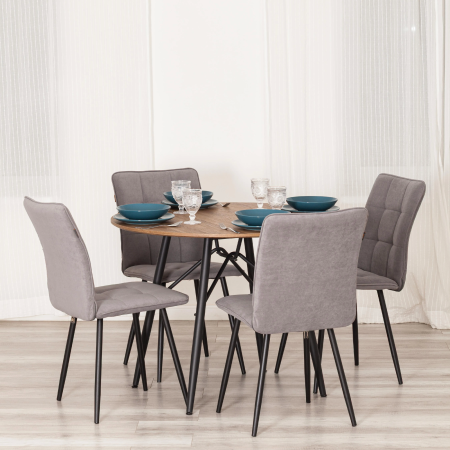 Стул обеденный Bari серый велюр