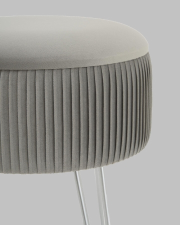 Пуф Астор серебристый серебряные ножки