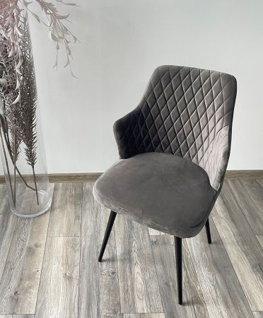 Стул HERMAN 360 градусов, графит #14 велюр, черный каркас