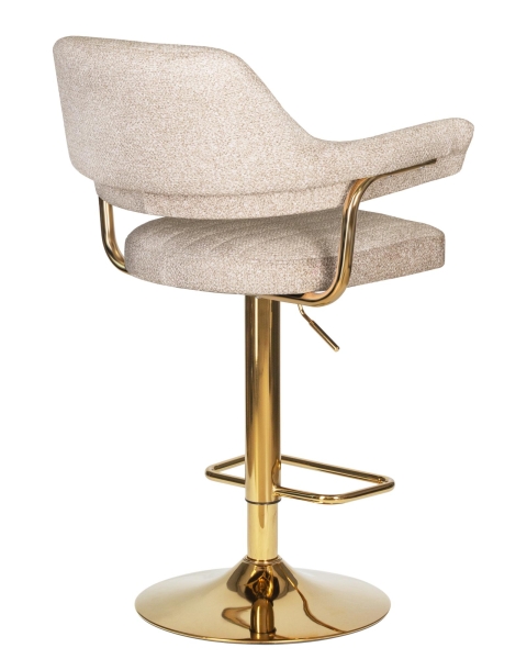 Стул барный CHARLY GOLD бежевый твид LEO26