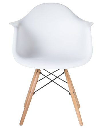 Стул обеденный DAW ножки светлый бук сиденья белый