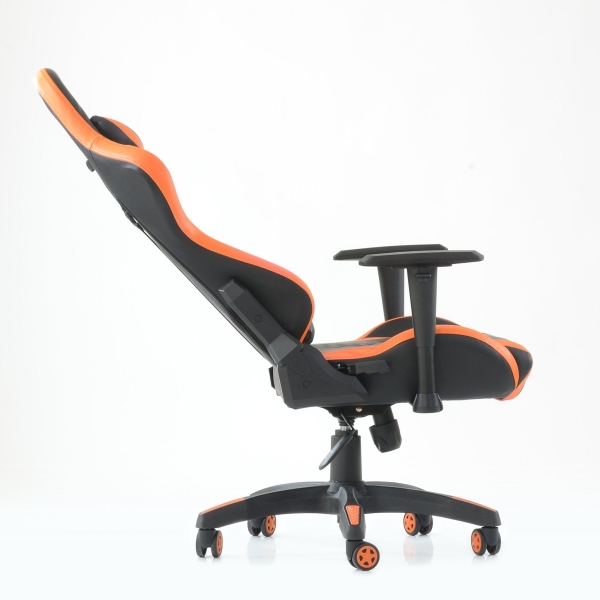 Игровое кресло K-53 черная сетка оранжевые вставки