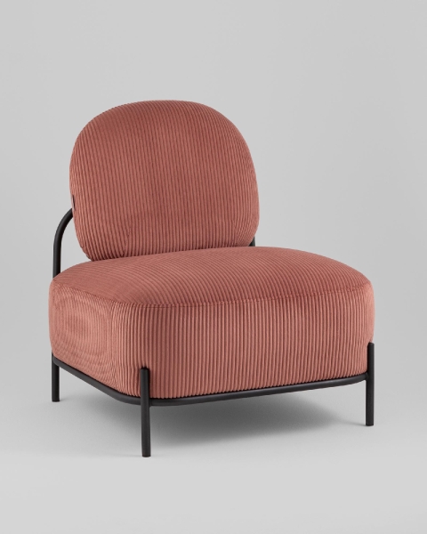 Кресло Стоун велюр рельефный коралловый