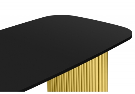 Стол деревянный Бавария B 180 х 90 черная пленка шагрень, золото