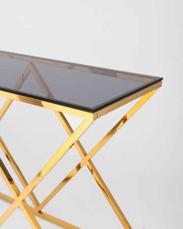 Консоль ИНСИГНИЯ 120*40 золото стекло дым