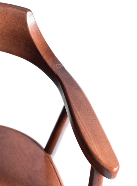 Деревянное полукресло венское Mercurius светлый орех с твердым сиденьем