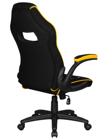 Кресло игровое RICK черно-желтая ткань