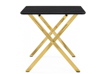 Керамический стол Селена 3 140х80 черный мрамор, золото